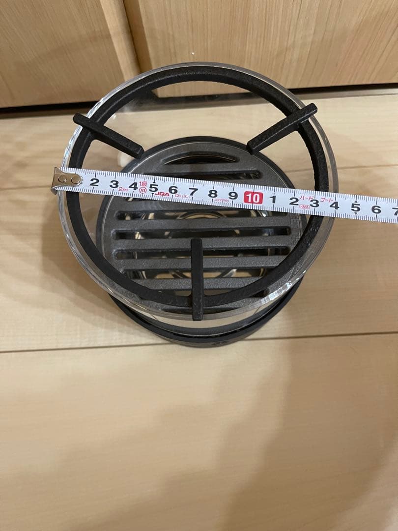 鉄製グリル 透明カバー付き　火鉢　涼炉　鉄瓶用 急須用