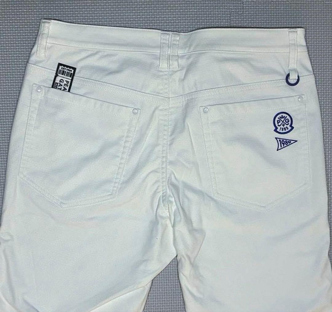 パーリーゲイツ ドビーピラミッド 表地ピーチボンディング5Pパンツ（WHT／5）