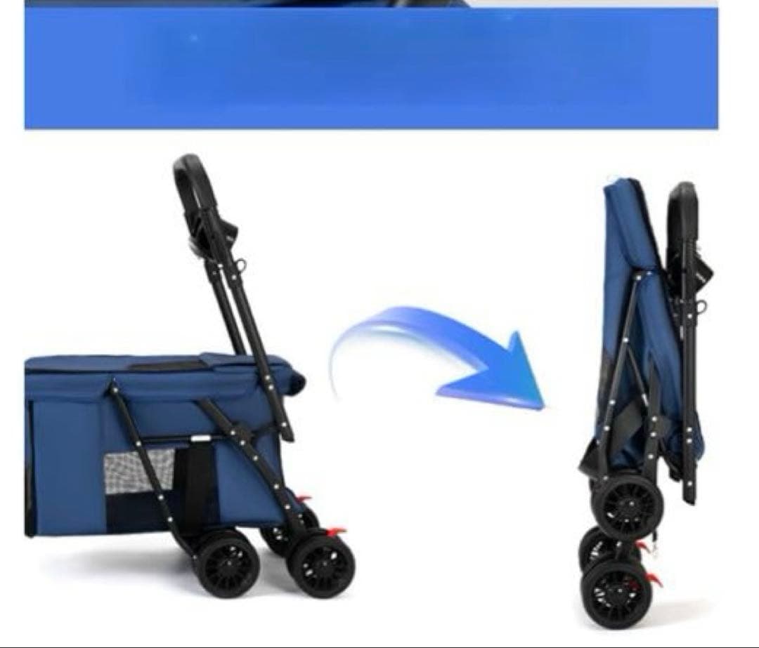 HeyDear ペットカート バギー 黒 中型犬や多頭飼い用