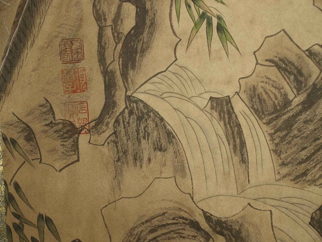 骨董市仕入れ品　中国近時代の掛軸　激安骨董品　肉筆保証BD339A12-1