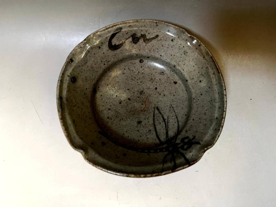 皿■絵唐津 蜻蛉図 古皿 あて皿 酒器 とんぼ絵 古美術 時代物 骨董品■