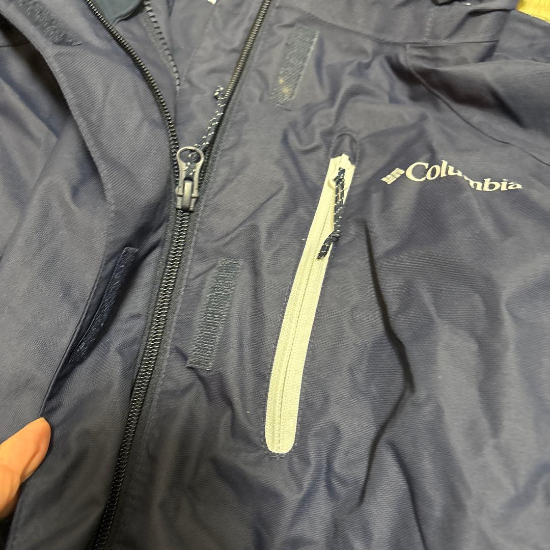美品コロンビア防水透湿機能オムニテックColumbia3wayアウターM 濃紺