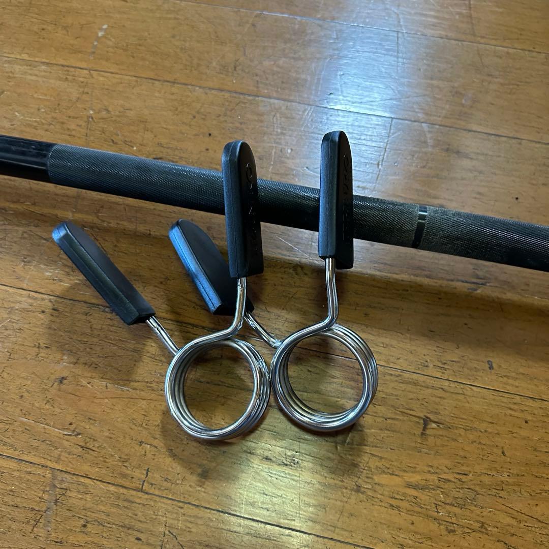 【引き取り限定 神奈川県】ダンベルプレート125kgシャフト&クリップ付き！