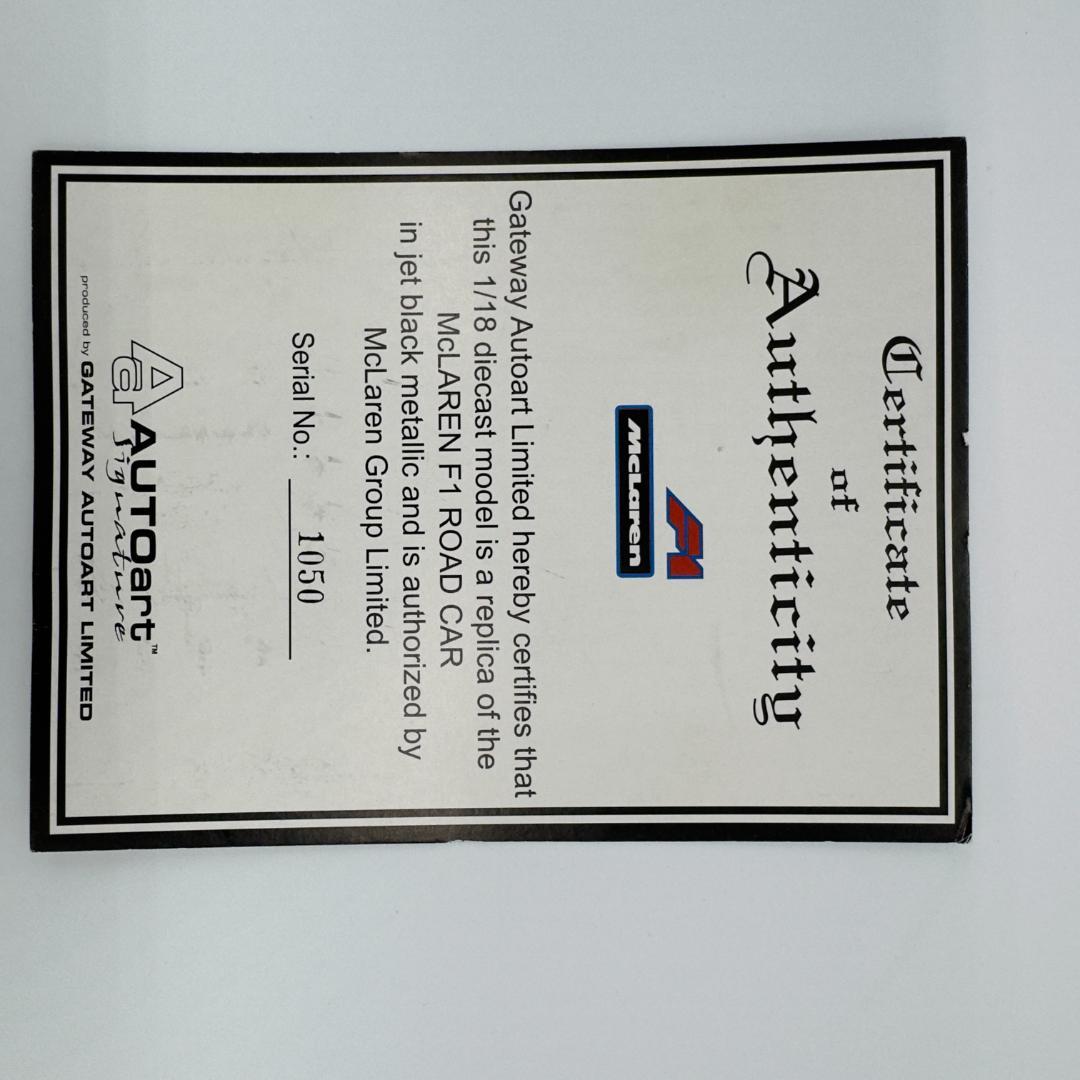 マクラーレン F1 1/18 ブラック　希少　レア　AUTO art