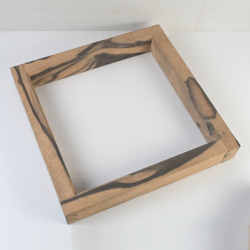 茶道具　天然木　黒柿製　四方炉縁　二点まとめて　V　9862A