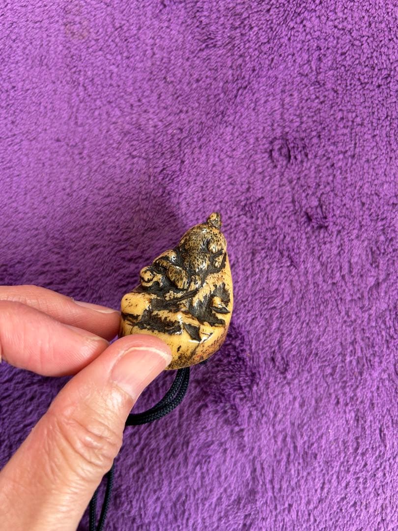 鳥の絵図 印籠 根付 銘有 インテリア 薬入れ 小物入れ アンティーク