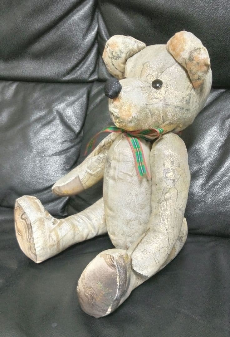 テディベア　西陣織　正絹　ぬいぐるみ　希少　一点もの　ヴィンテージ