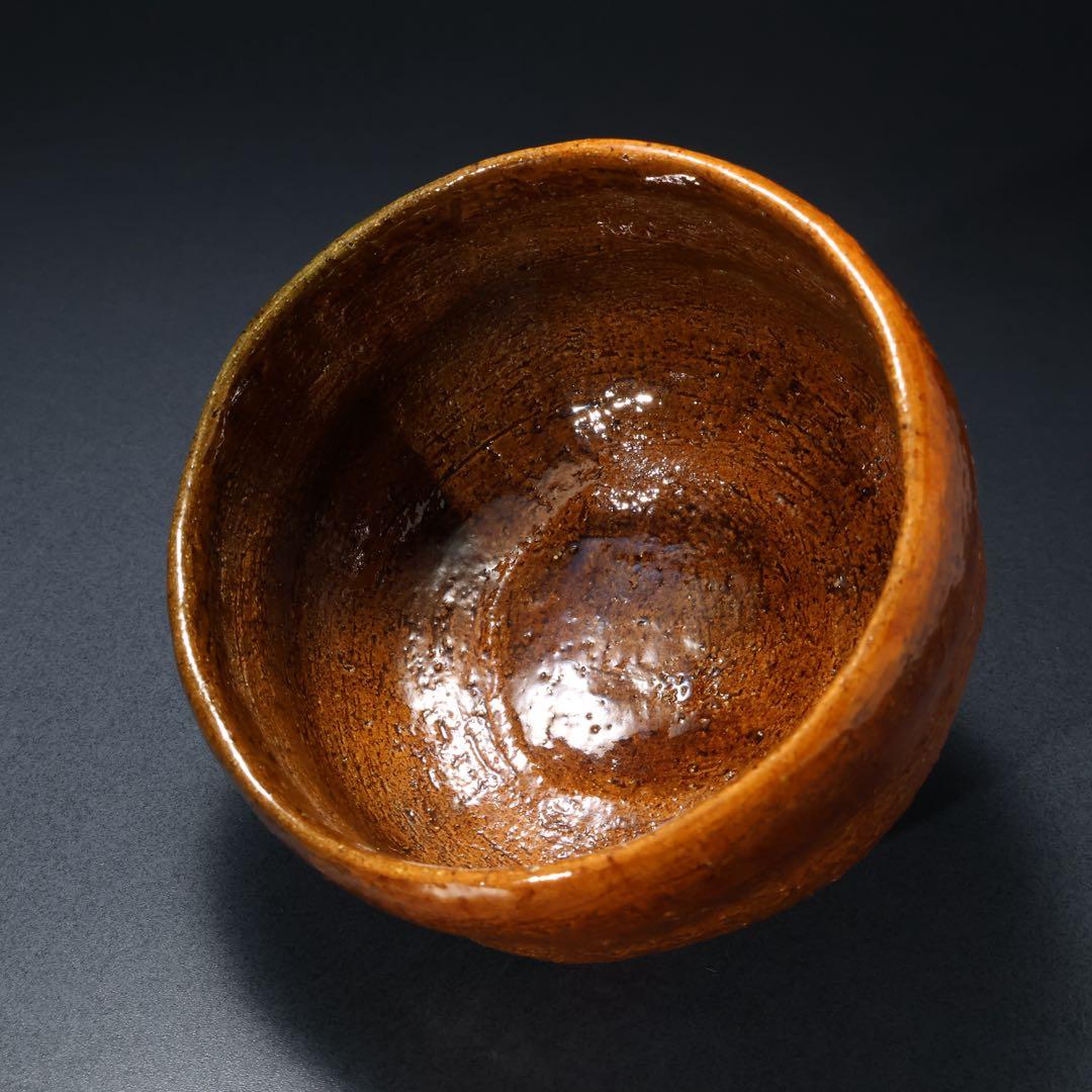 抹茶碗　大樋焼　大樋年郎　飴釉　大樋10代　共箱・共布　6R1427お10