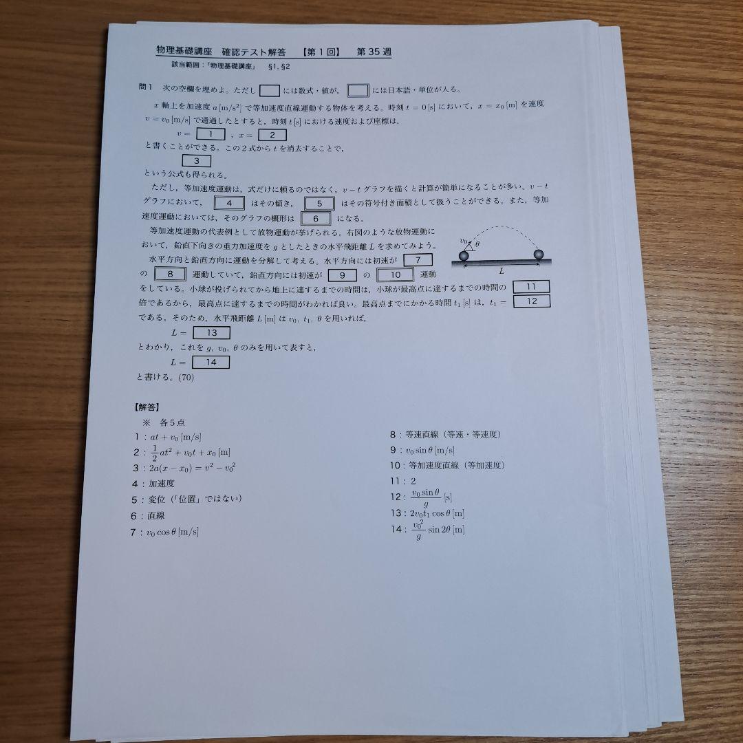 鉄緑会 高２物理 テキスト/プリント/ノート１年分セット