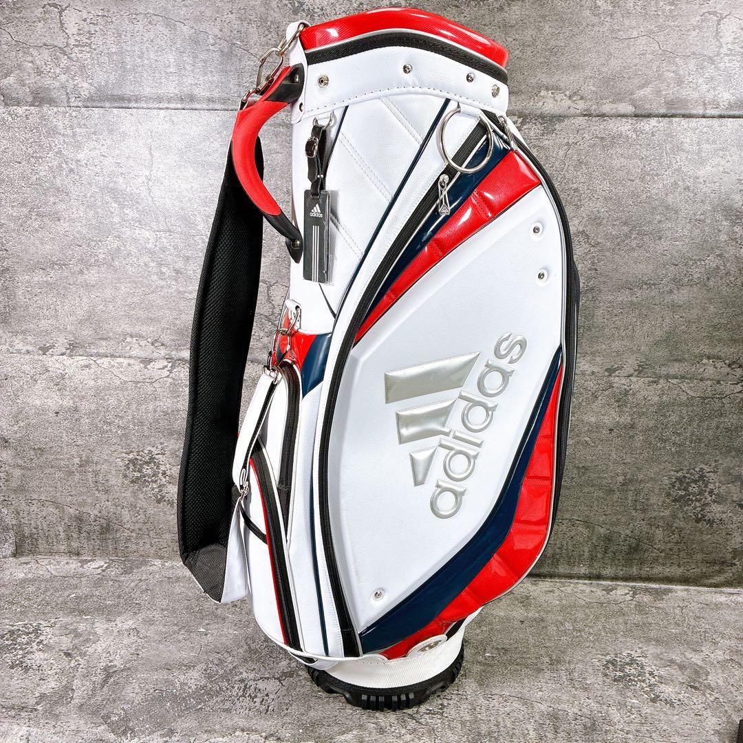 adidas ゴルフバッグ・キャディバッグ ホワイト/レッド/ネイビー 9型