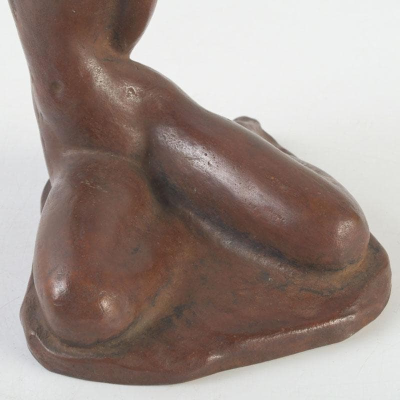 彫刻家　市之瀬廣太作　ブロンズ像　「波」　裸婦像　女性像　共箱　V　9625