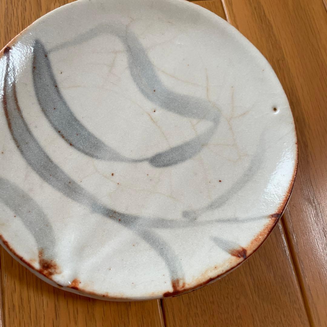 仙山窯 安藤日出武 作 絵志野 平皿 幅約20cm 丸皿約19cm 共箱付