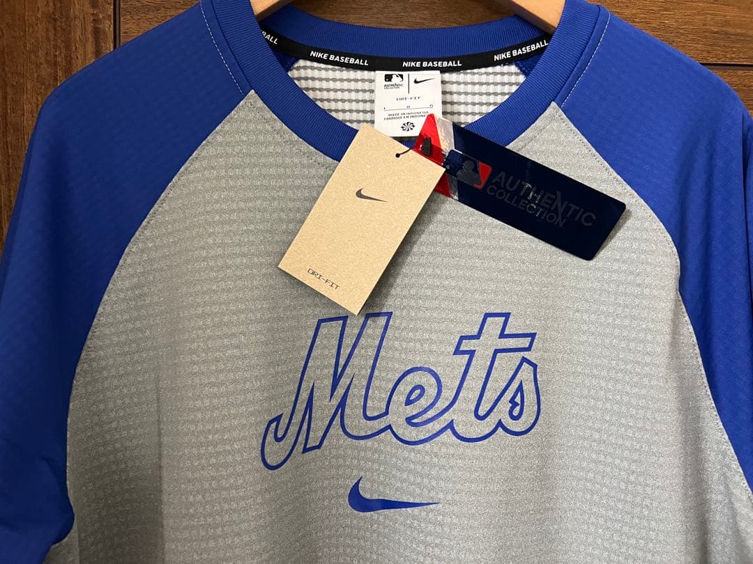 ニューヨークメッツ選手着用モデル NIKE DRI-FIT 長袖シャツ サイズL