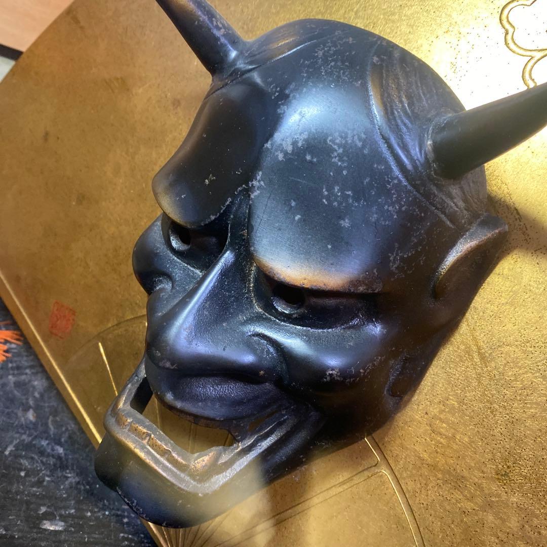 鉄製般若面【扇子額付】