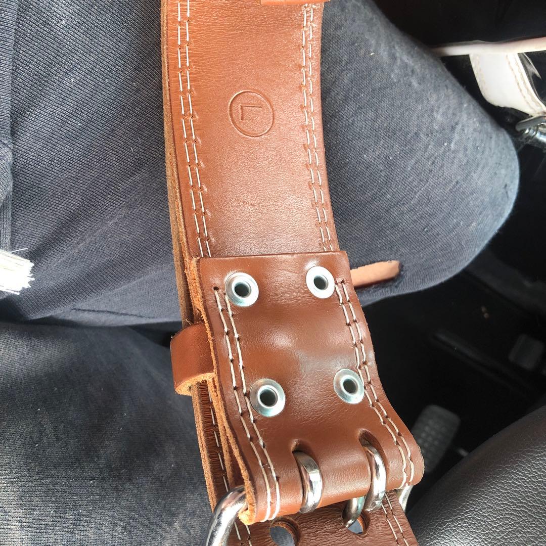 Gold's Gym トレーニング・パワーベルト 茶色 レザー