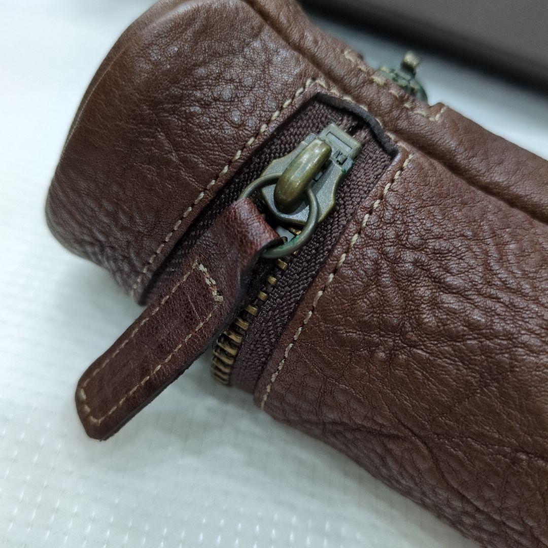 土屋鞄　ドラムペンケース ブラウン