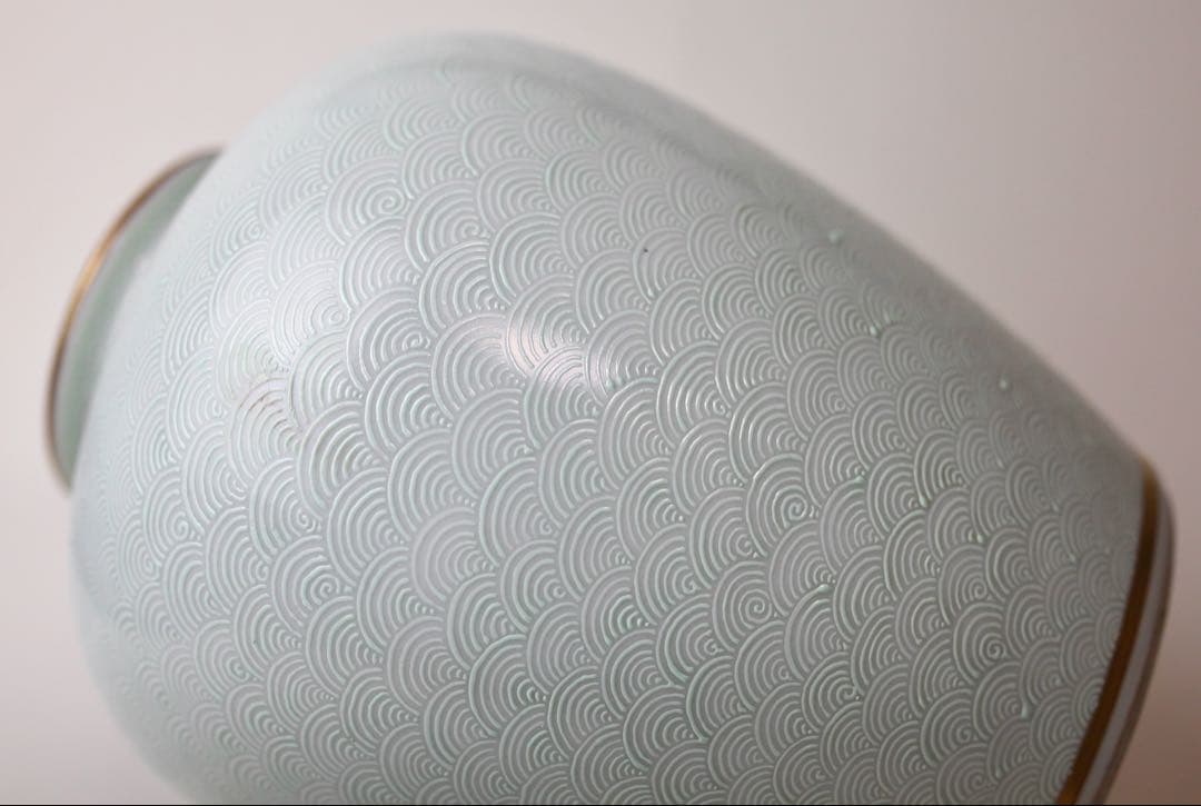 九谷焼 榮山 青海波 赤絵 龍 辰 花瓶 茶道具