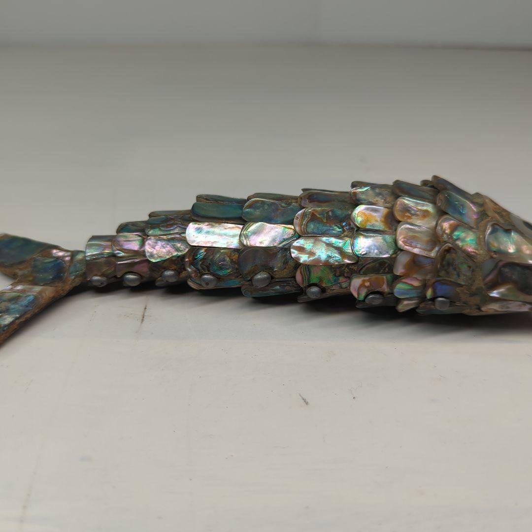 【 ヴィンテージ 】 螺鈿細工／自在細工／真鍮／ブラス／置物／体長20cm