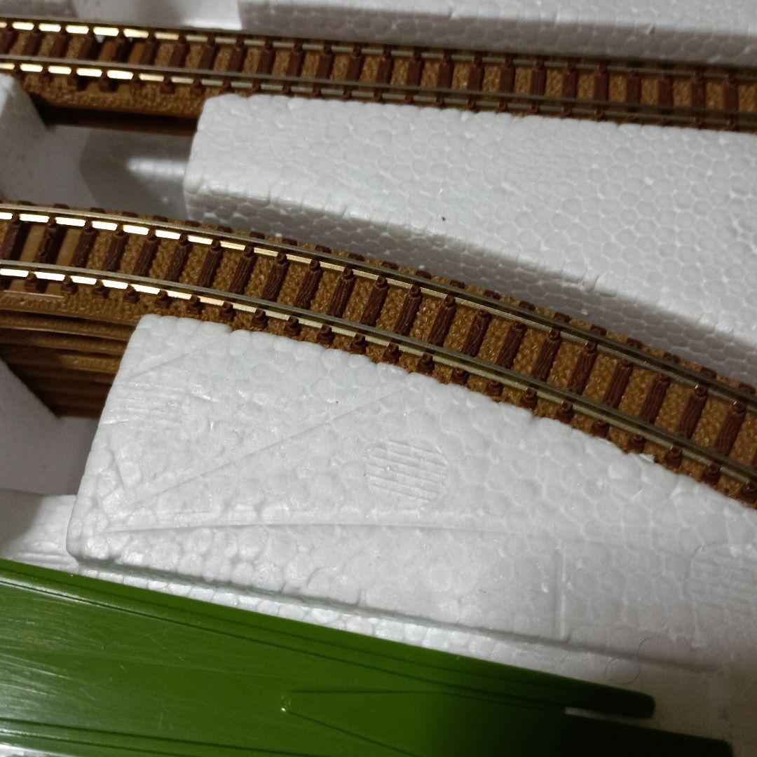 鉄道模型 青い客車と曲線レールセット