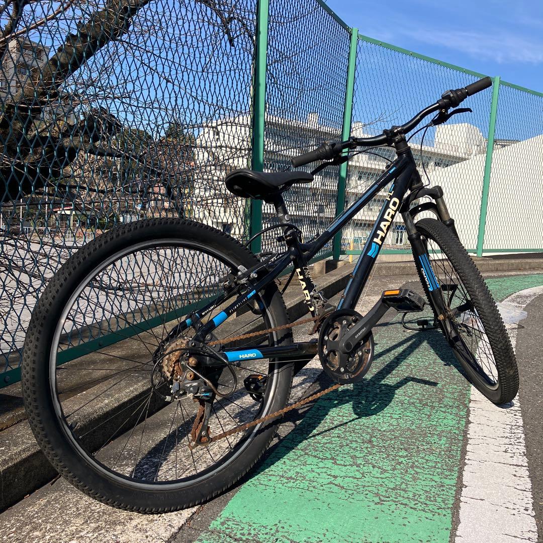 HARO ジュニアスポーツ自転車 24インチ ブラック/ブルー