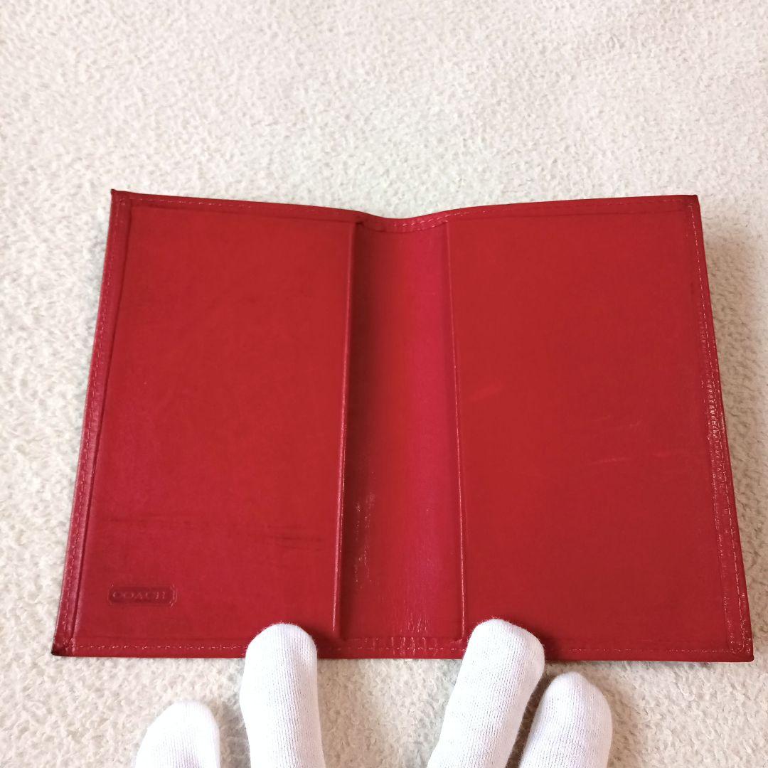 【オールドコーチ】COACH レザー パスポートケース 赤