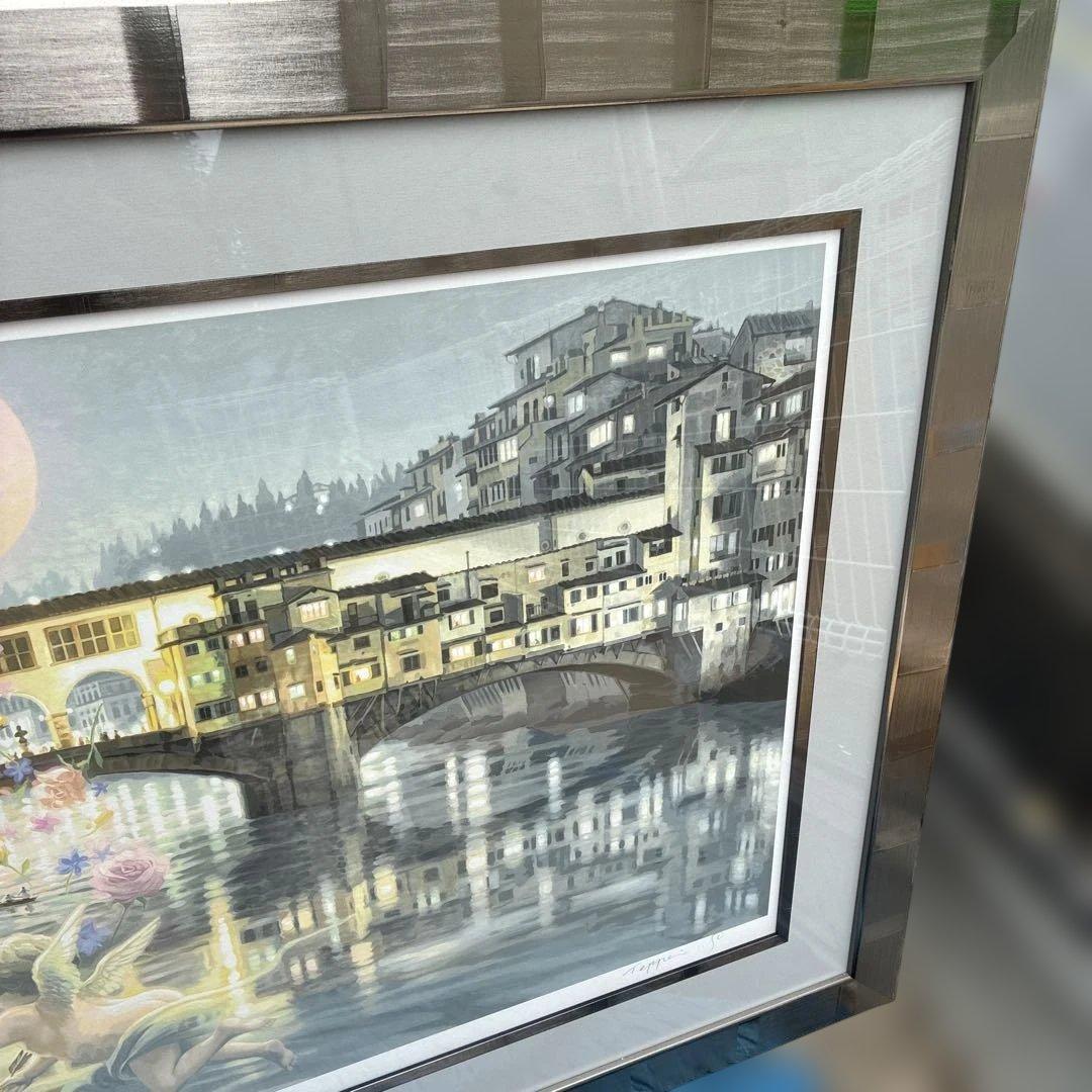 ‼️真作‼️笹倉鉄平　祝福　シルクスクリーン199／285額装、絵画、風景画、版画