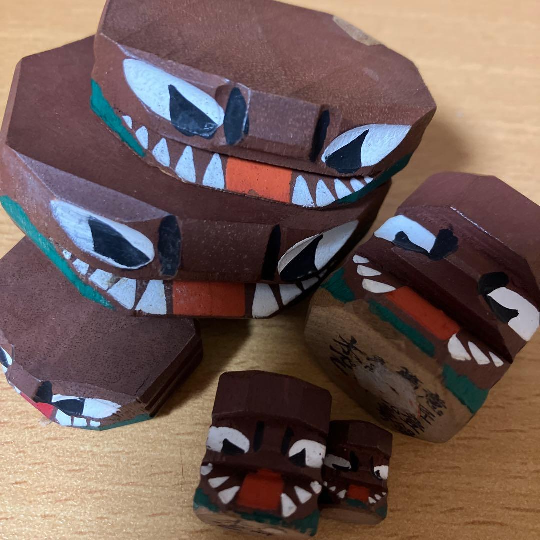 希少　大友人形　魔除の神　木でこ（六重）　木仙作　意匠登録14571号ロ