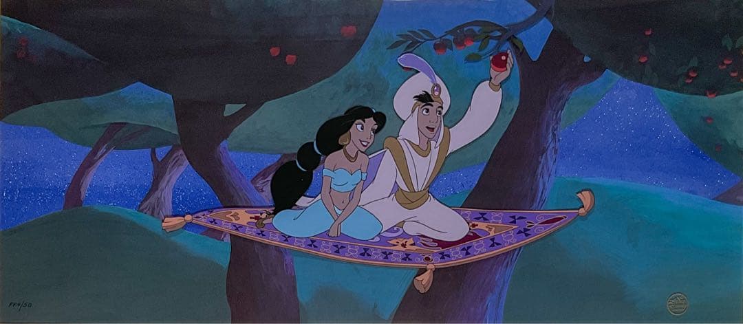 【ディズニー限定セル画】アラジン＆ジャスミン Magic Carpet Ride