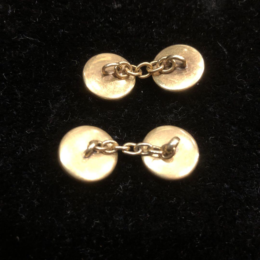 アンティーク　イギリス　ロングマイヤー　カフスボタン