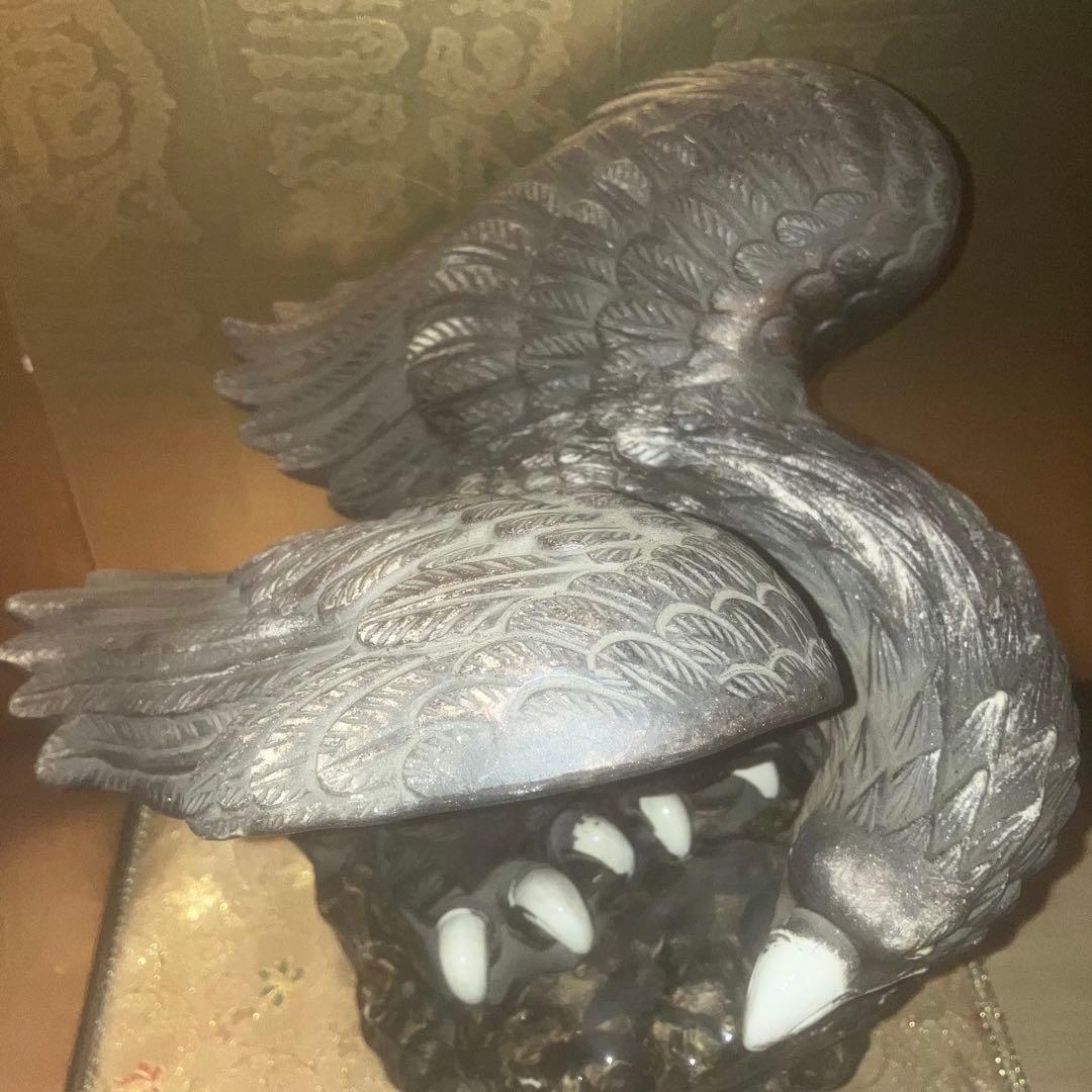 【超特級呪物】運気を鷲づかみする自由と成功の象徴　九谷焼　鷲のシンボル像　縁起物