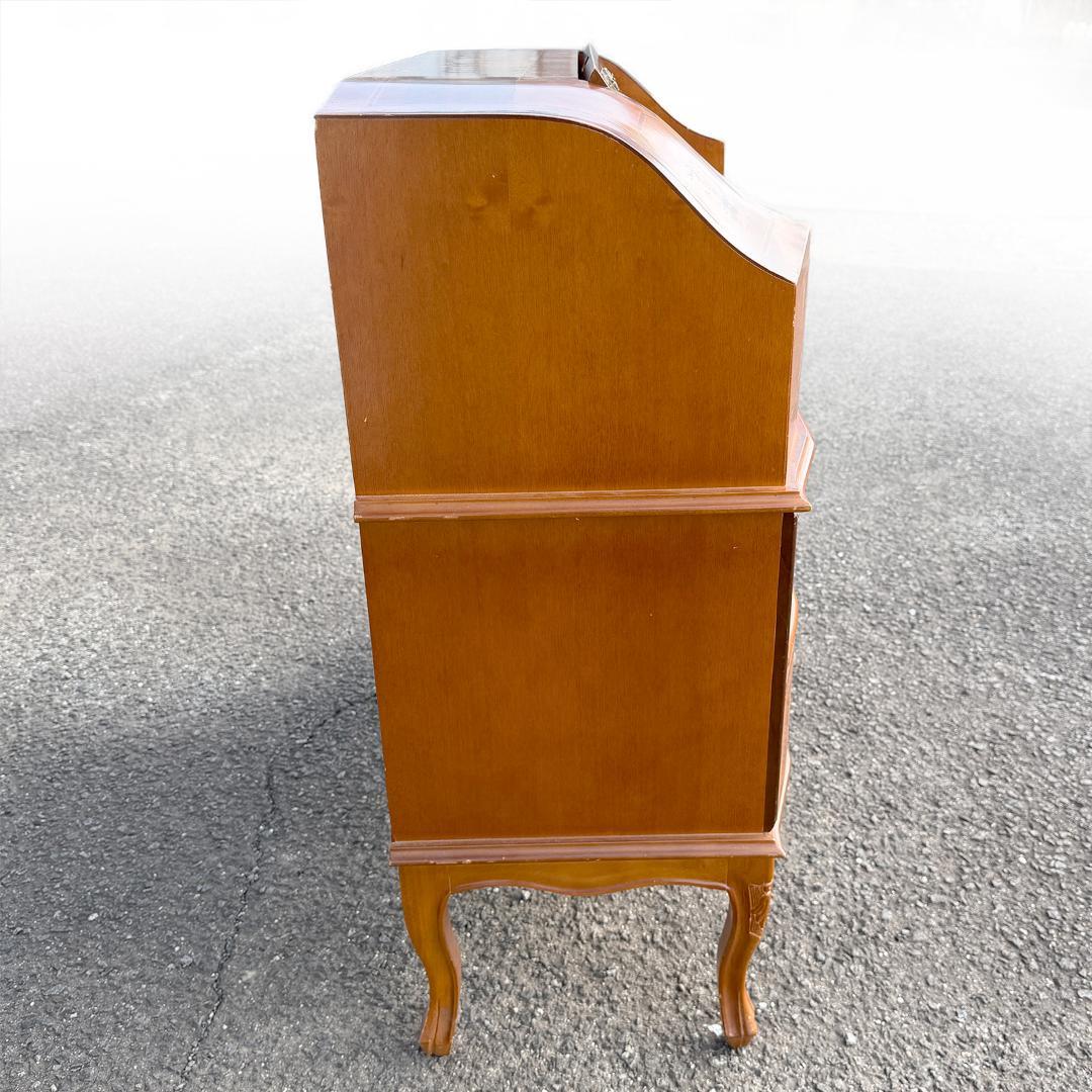 ライティングビューロー 猫脚 イタリア製 鍵付き 象嵌 アンティーク チェスト