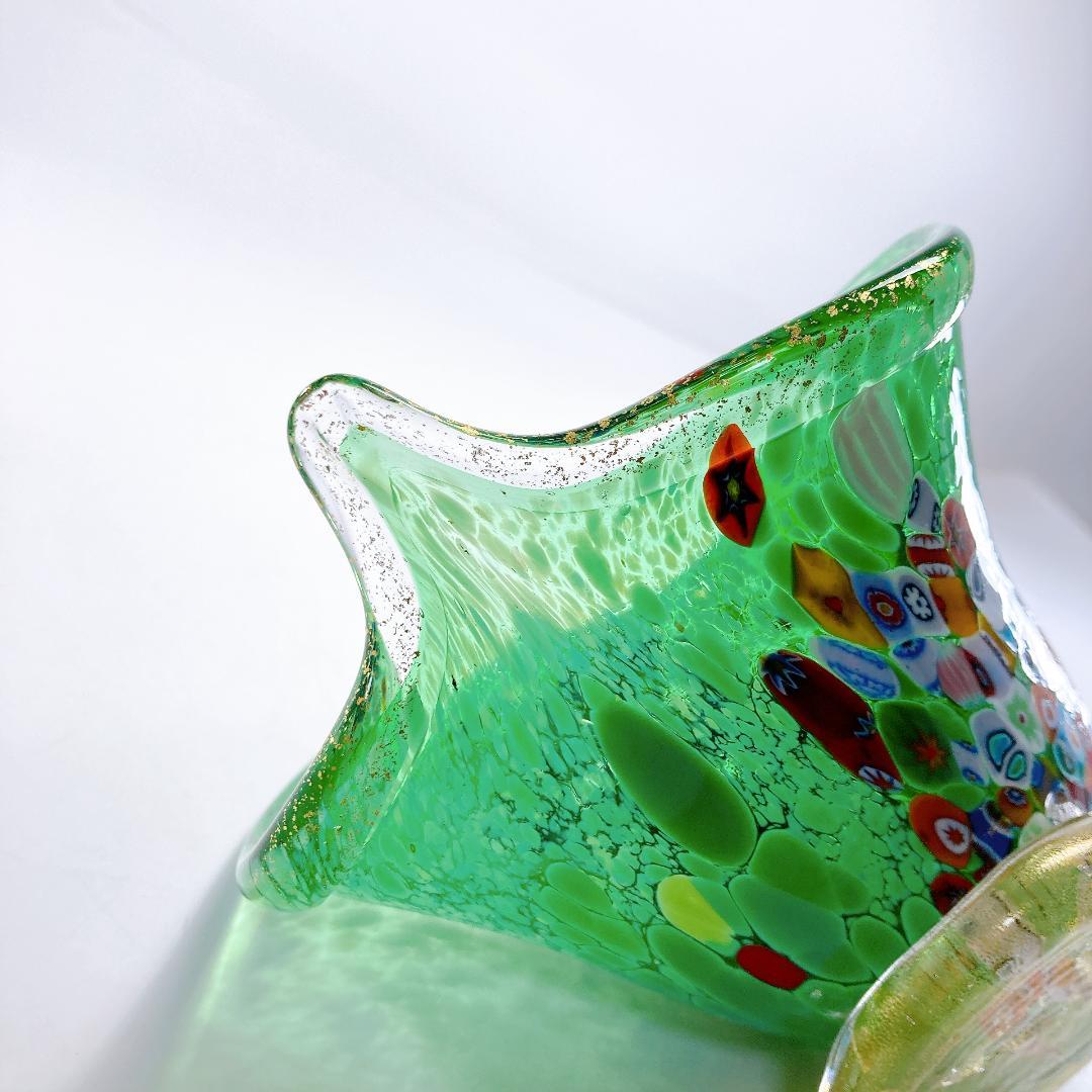 【希少】ムラノ ミルフィオリ シェル モチーフ オブジェ　ムラーノ|1498|☆