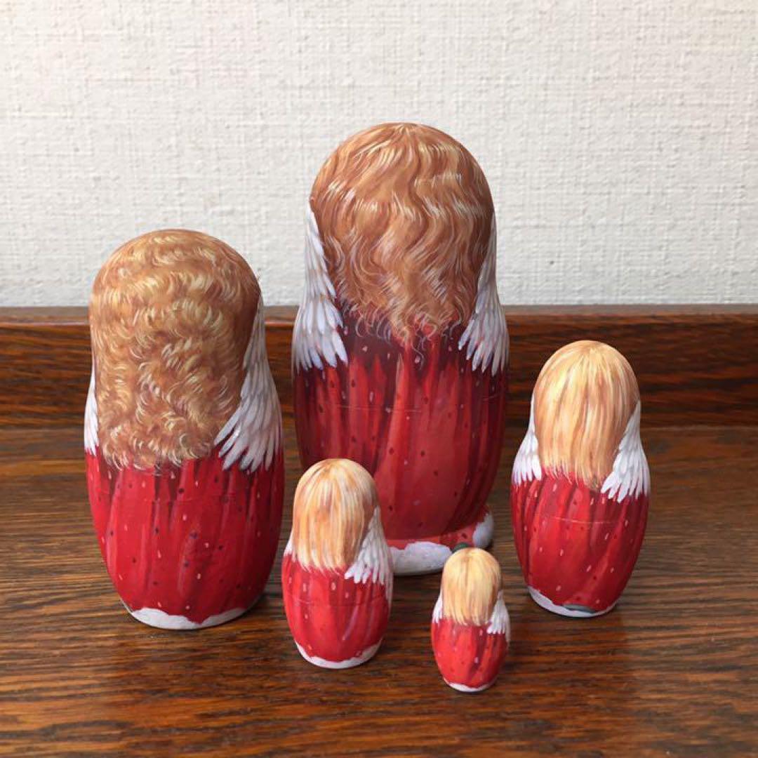 ロシア雑貨☆天使マトリョーシカ(5P)バルスコワ作 リダ工房