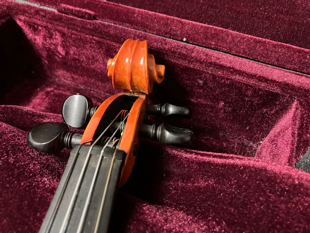 オレンジ色 バイオリン 4弦 ケース付き