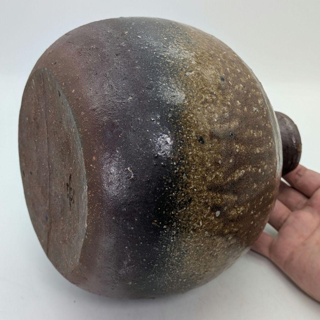 中村眞 造 備前焼 蕪徳利 共箱共布栞 壺 壷 花器 花入 花瓶 フラワーベース