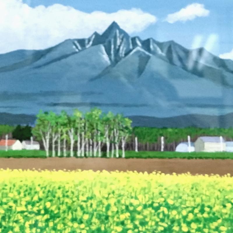 ☆伊藤正一☆「春の斜里岳」アクリル画　F４号　未使用！