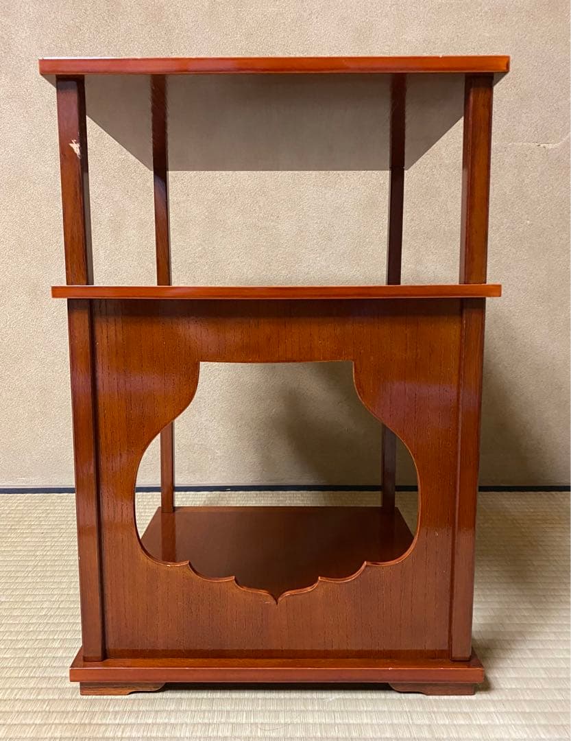 茶道具　棚　仙翁棚　渡辺可映作　木箱入り　黄袋付