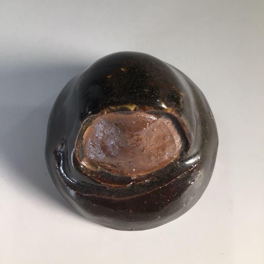 Ｍ４９１　香合　『陶製』『大野鈍阿造』『達磨香合』　共箱　茶道具