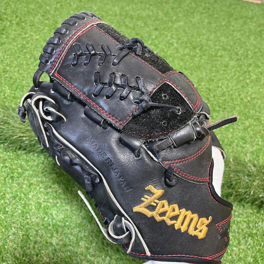 Zeems ジームス 軟式野球 左利き 投手用 オーダーグローブ 謙虚刺繍