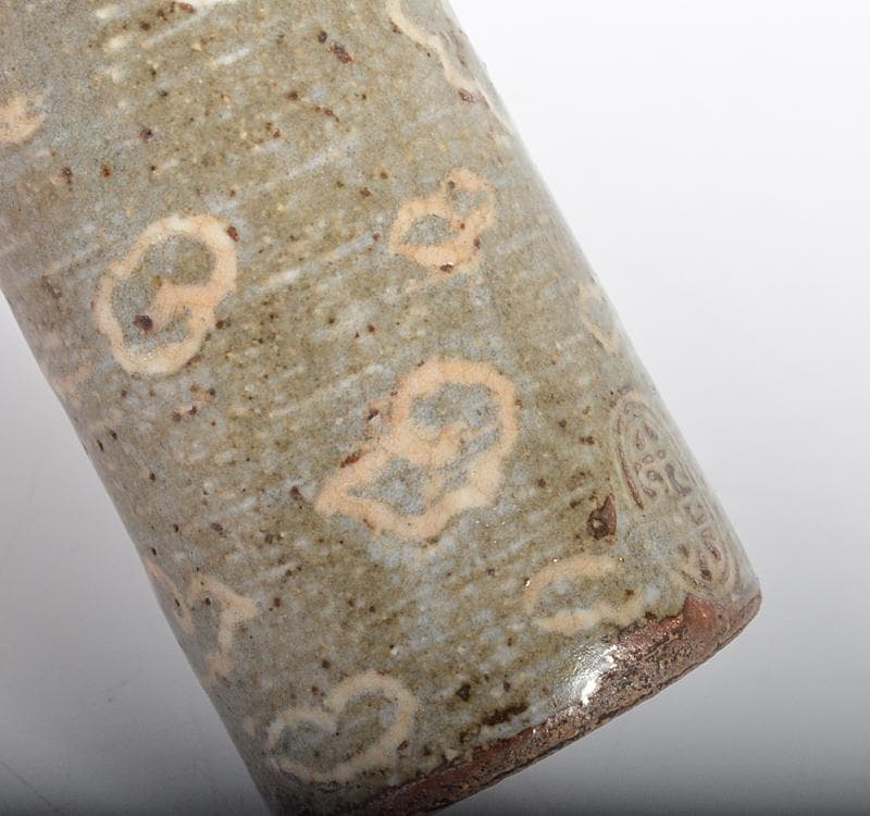 煎茶道具　青木木米　聾米造　象嵌雲鶴文　茶巾筒　時代箱 M　R4301