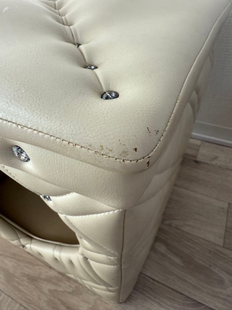 高級 ペットハウス スツール兼用 姫系 フレンチインテリア 小型犬用 レザー調