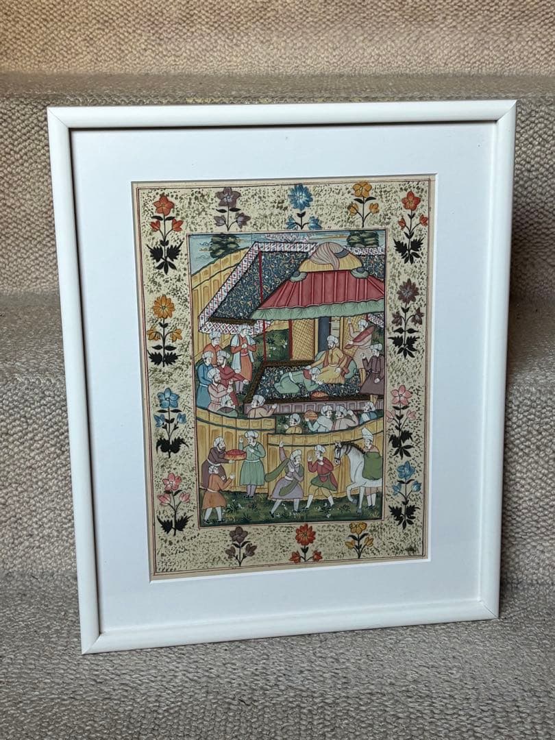 インド・マハラジャ絵画5点セット/額装入り