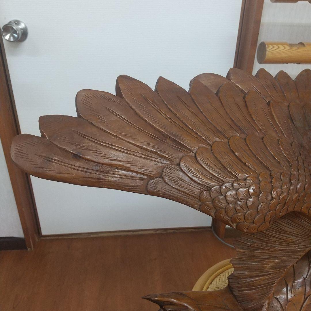木彫り 鷹の彫刻 美術品 置物インテリア装飾