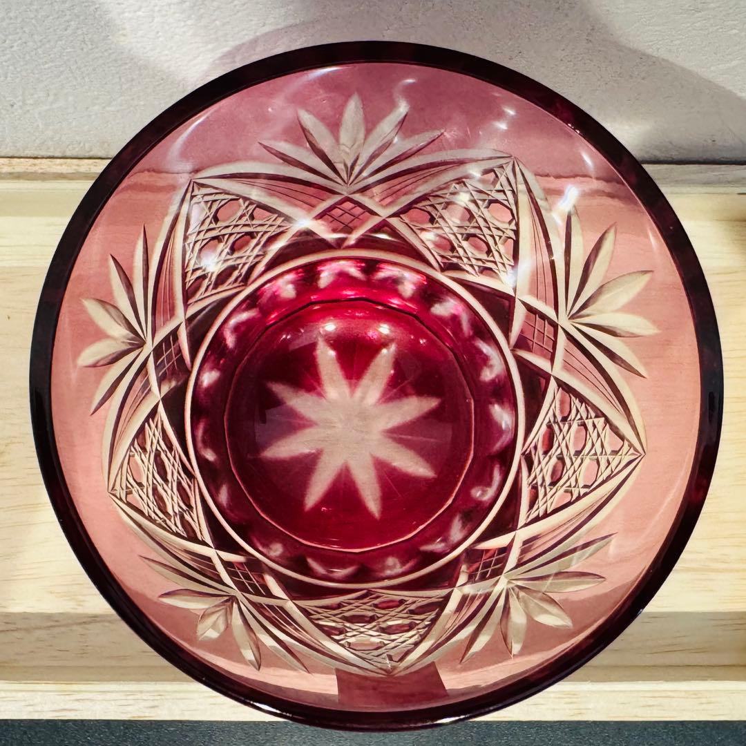 定価33,000円 江戸切子 田島硝子 八角籠目 菊底 オールド ペアグラス