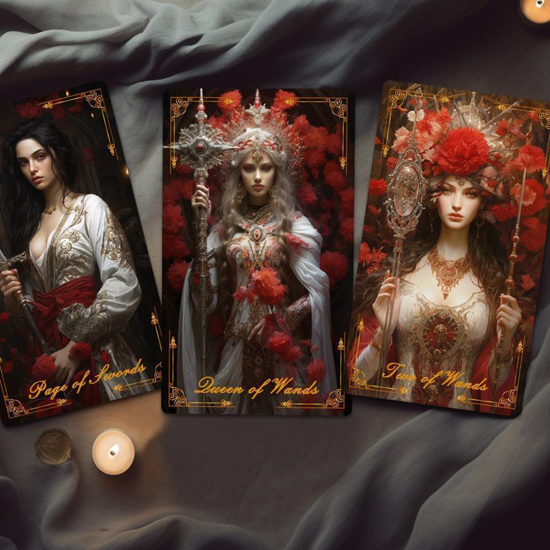 【正規品タロットカード】超美麗✨バラのデッキ✨レッドローズタロット