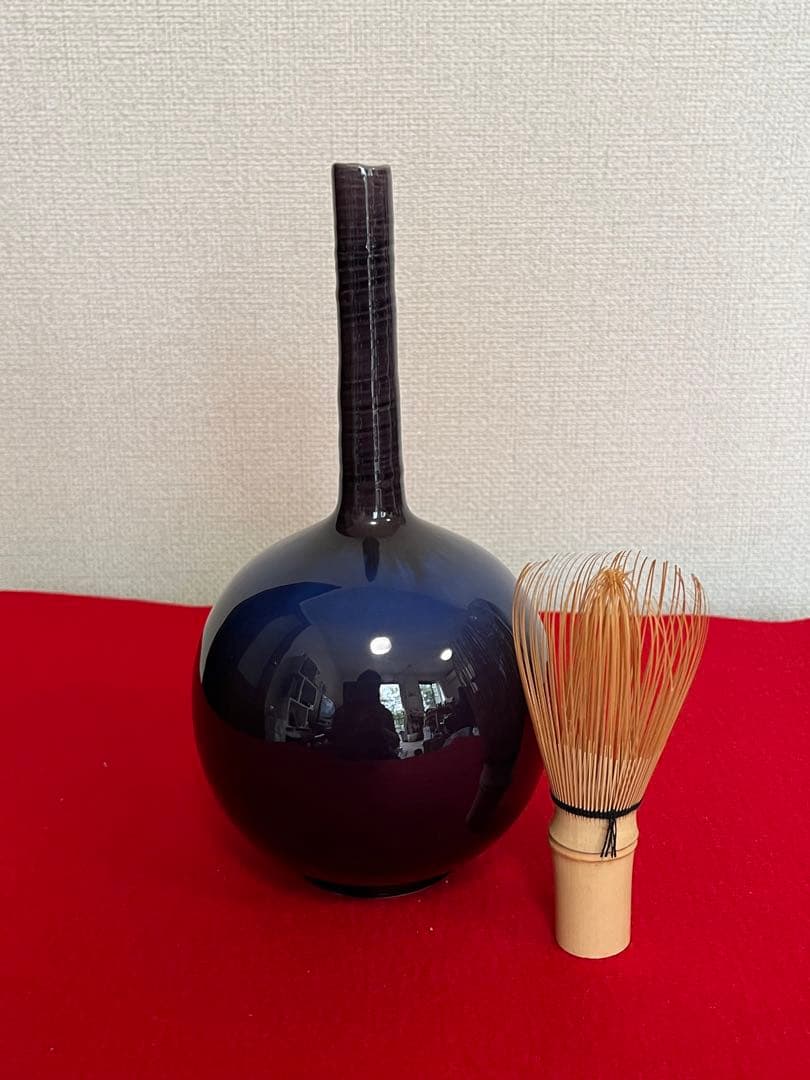 人間国宝  三代 徳田八十吉（正彦銘）  鶴首 花入 管理T199