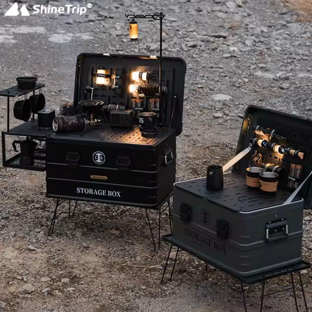 【美品、希少】ShineTrip アルミコンテナ ブラック　フルセット　おまけ付