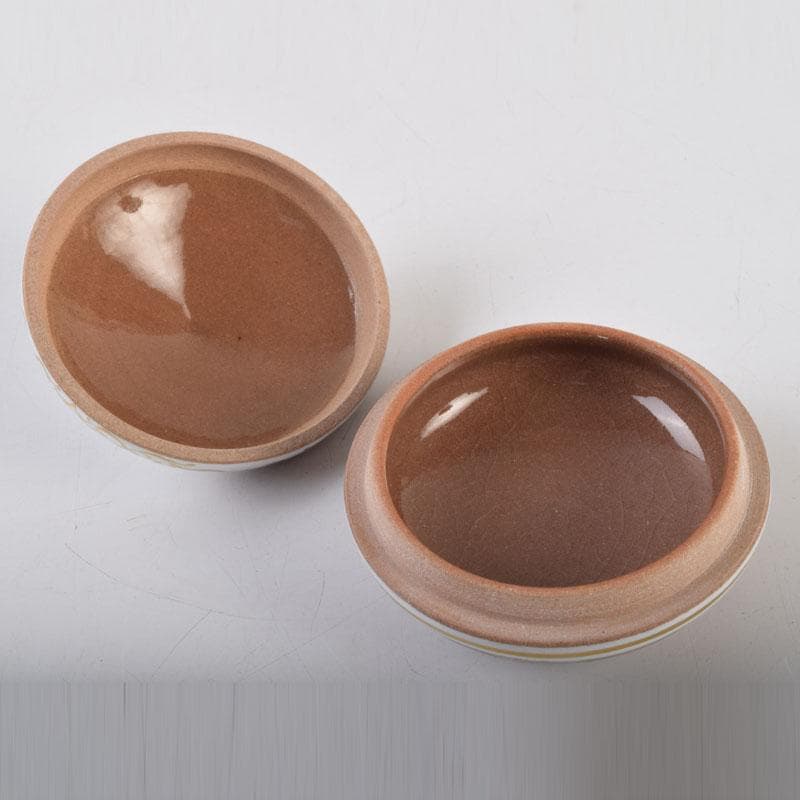 すみれ　京焼　清栄寺窯杉田祥平造　赫土地馬文　宝珠香合　共箱　V　8972