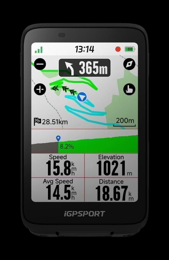 ①iGPSPORT BiNavi【ブラック】（日本語対応）ナビゲーションサイコン