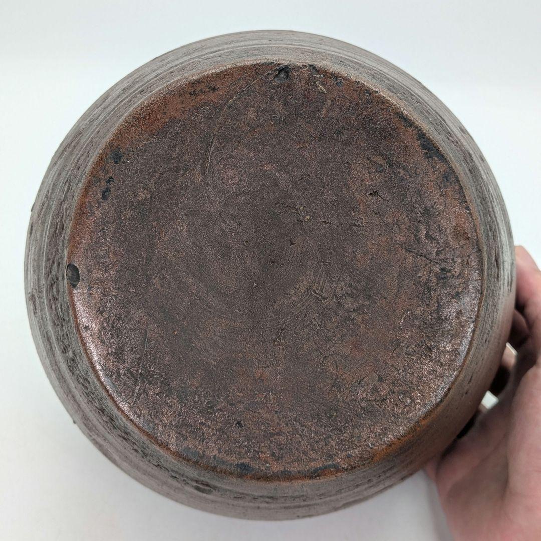 明治～昭和初期 備前焼 三耳壺 三耳壷 花瓶 花入 花器 フラワーベース 置物